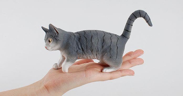Amazon.co.jp: キジトラ猫 グレー にゃんこ 大 ミニチュアフィギュア